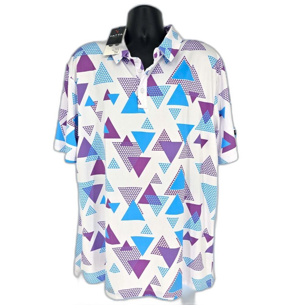 Yatta Golf Men's Polo Shirt XXL Standout Performance Short Sleeve Frosty